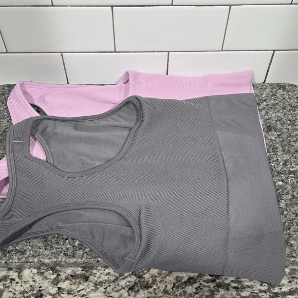 YPB Ribbed Tank — Pink and Gray (2-Pack) - Picture 3 of 5